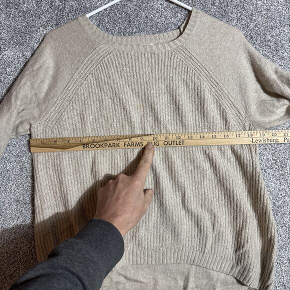 Factory Warmspun Swingy Elbow Patch Sweater Womens Medium Wool Blend Grandpacore - Picture 3 of 9